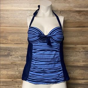 Tropical Escape Striped Tankini Top NWOT